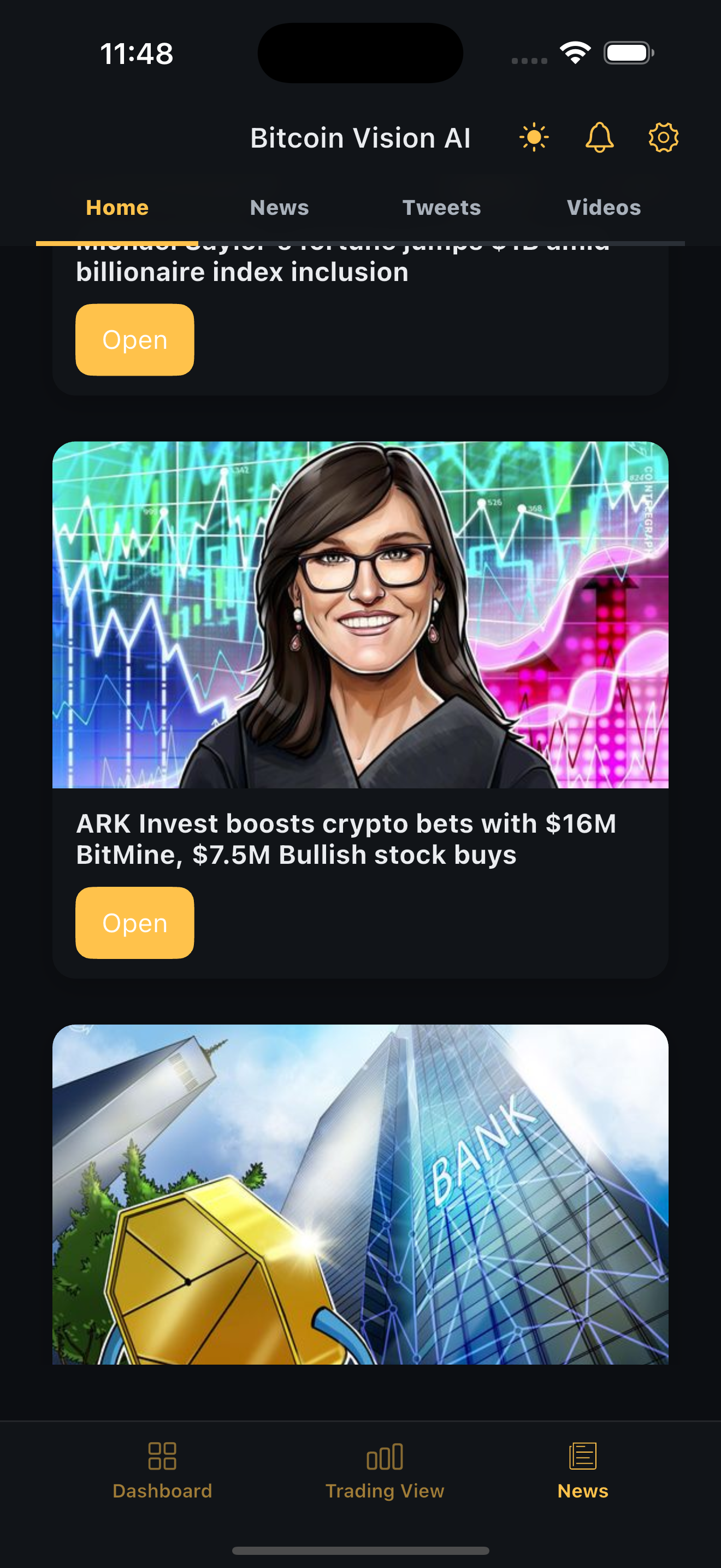 Trading View with live chart and gauges